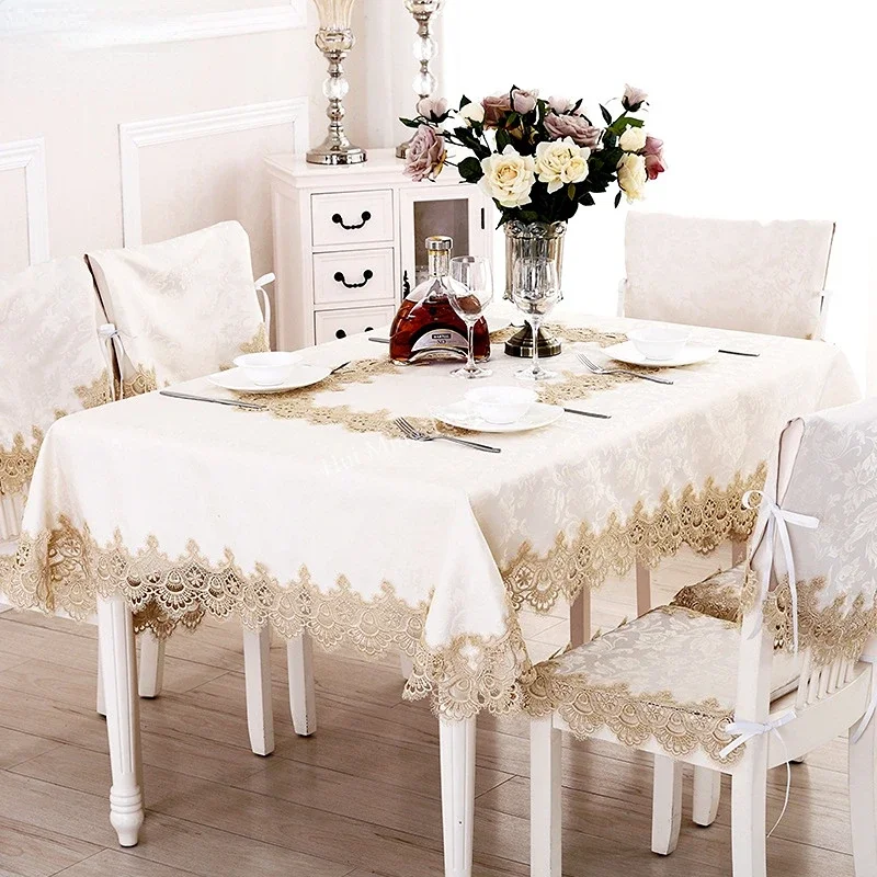 Home Textiles List - Tafelkleed Ronde tafel Crème Tafelkleed Jacquard