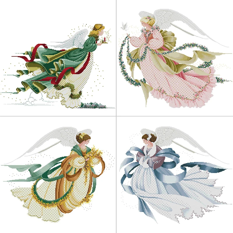 Home Textiles Discount - Engel Serie Karakter Patronen Kruissteek Kits
