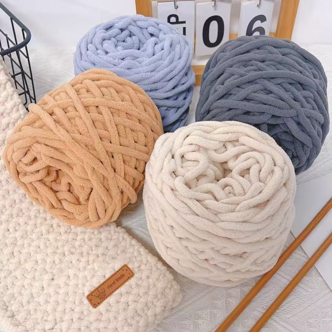 Wool Blanket Herringbone - 3 STKS 300g Chenille Breigaren Zacht