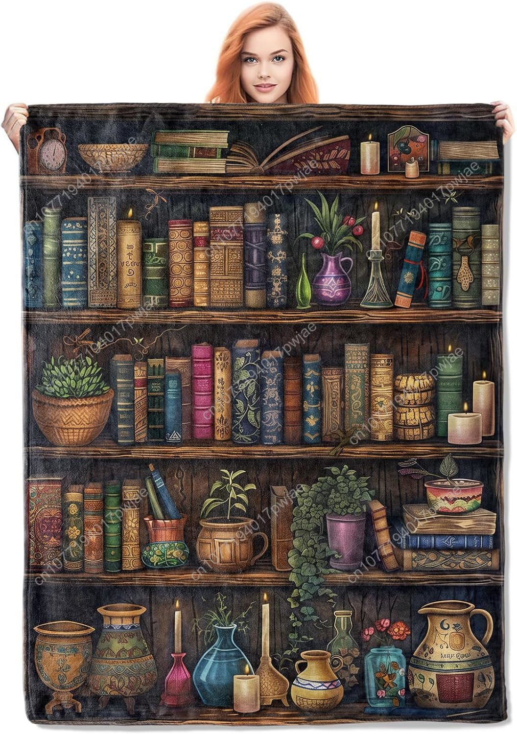 Vintage Home Textiles - Vintage boekenplankdeken Lezen Fleece gooien met