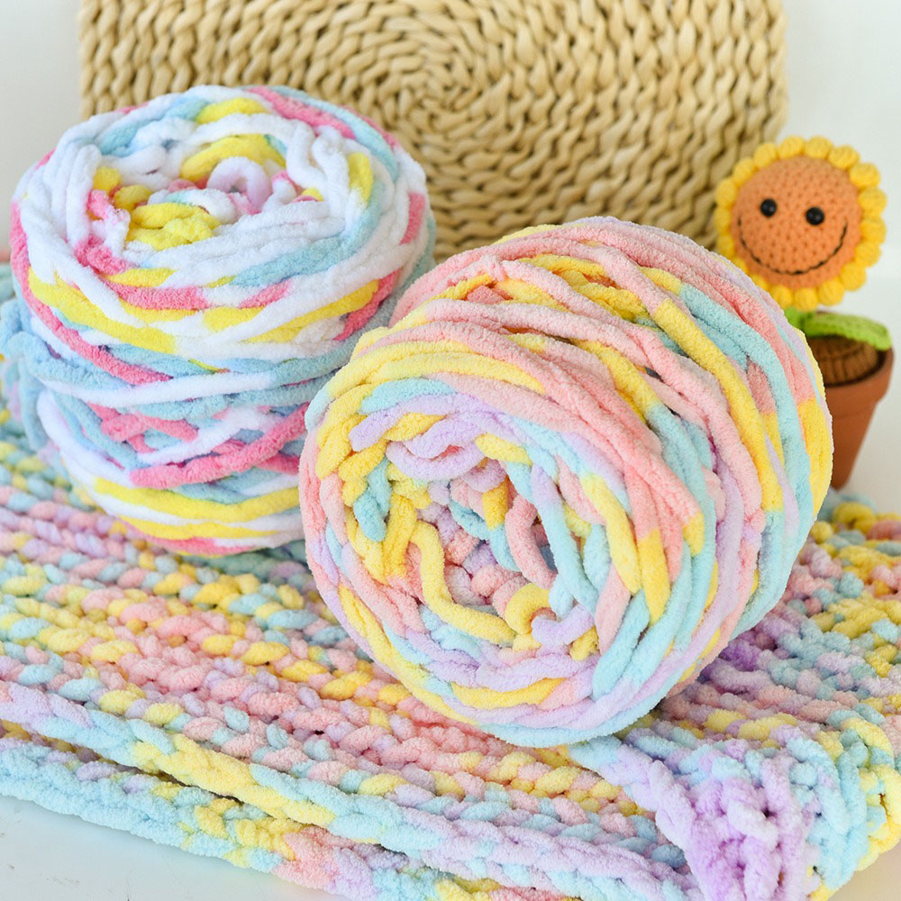 Wool Blanket Herringbone - 100g/Bal Gemengde Kleurrijke Dye Ice Strip
