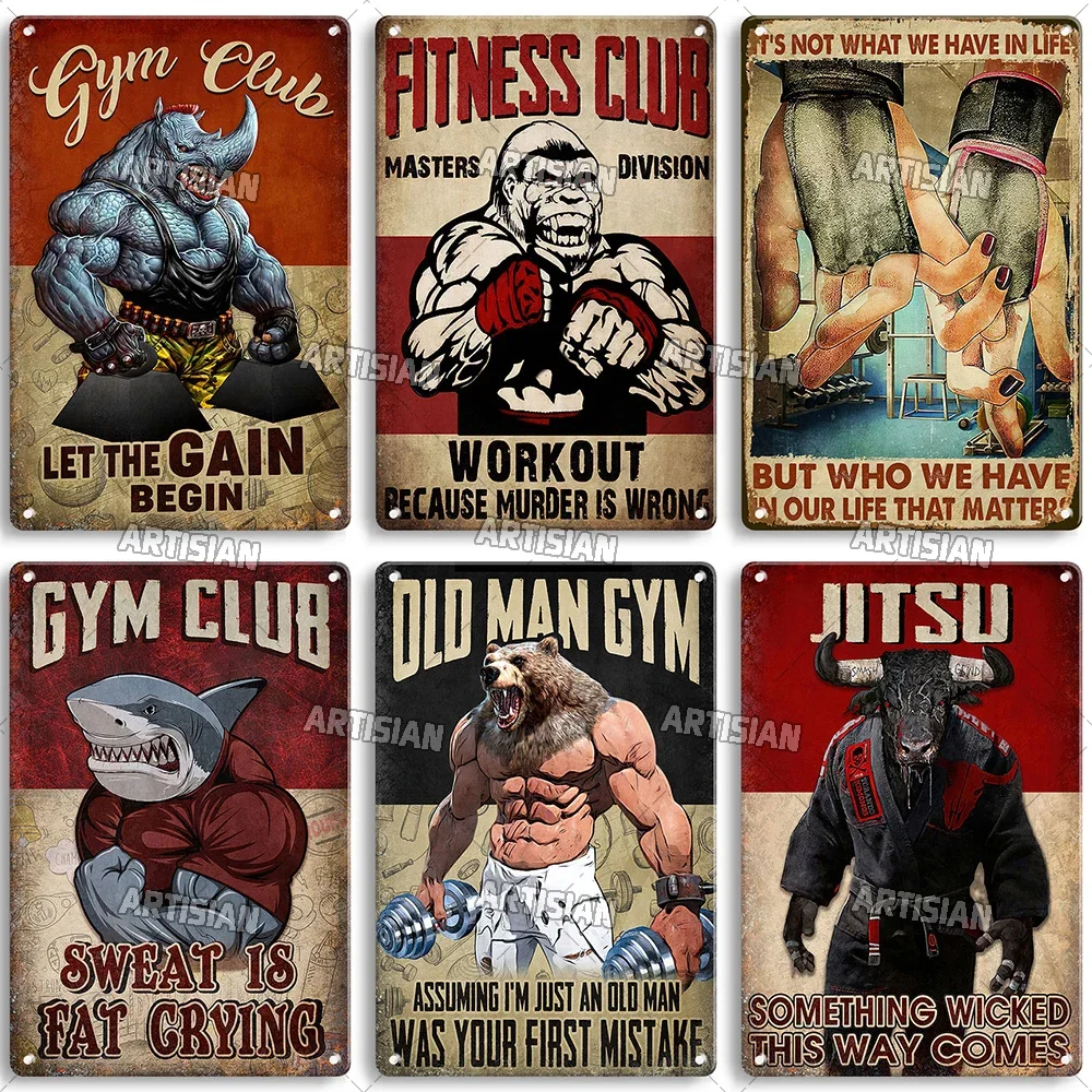 Vintage Home Textiles - Oudere Mannen Gym Club Inspirerende Zin