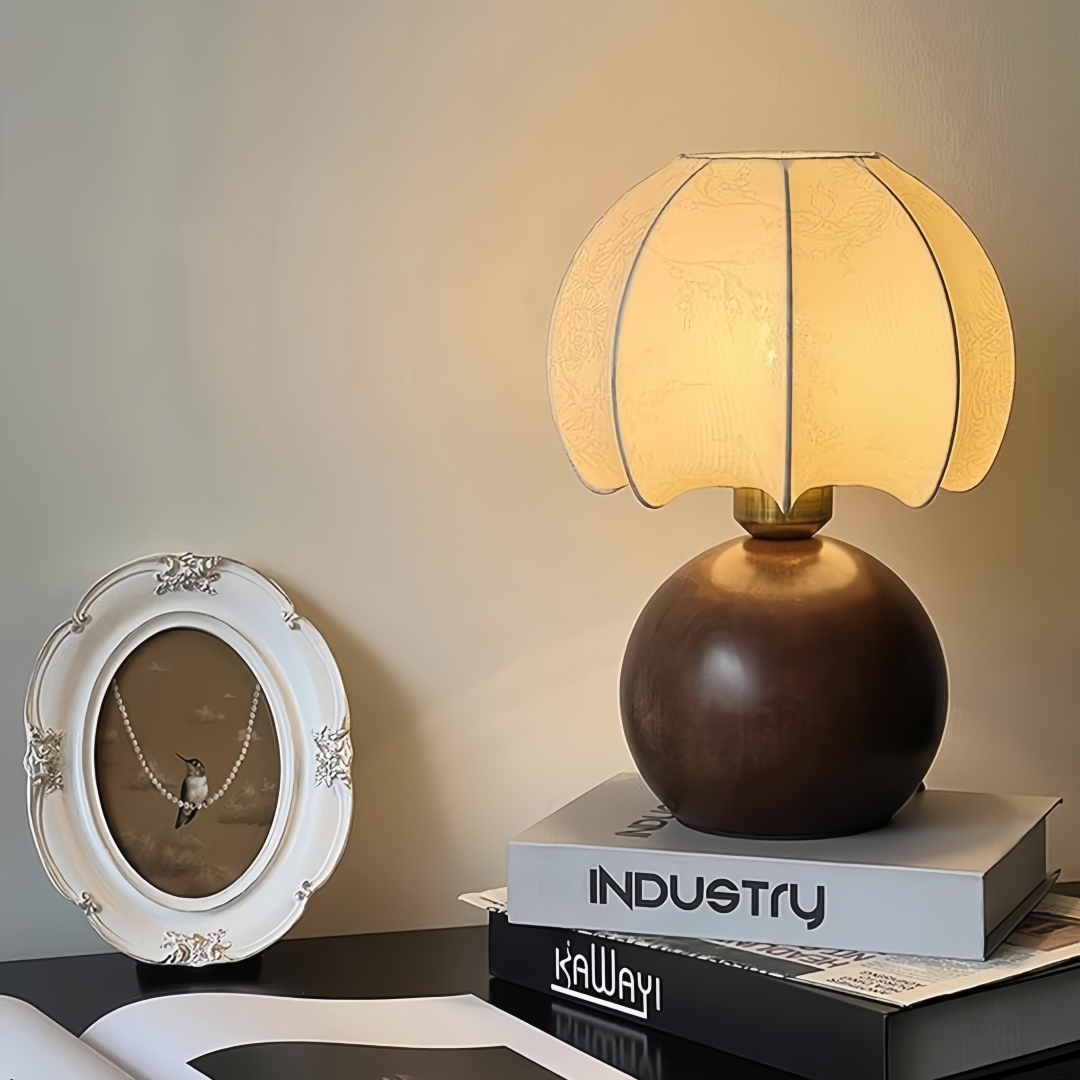 Vintage Home Textiles - Vintage bloementafellamp, middeleeuwse bedlamp, slaapkamer, woonkamer,