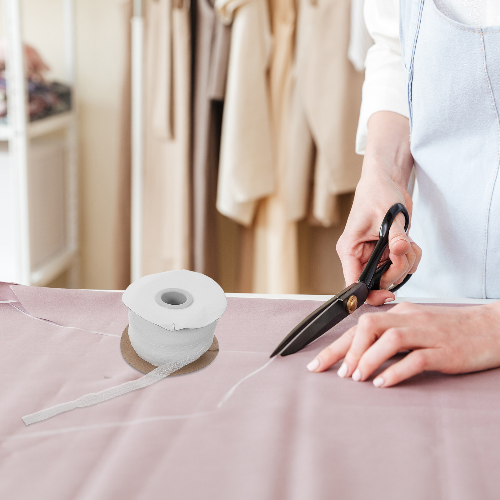 Home Lines Textiles - 1 rol witte fusible interfacingstof, niet-geweven