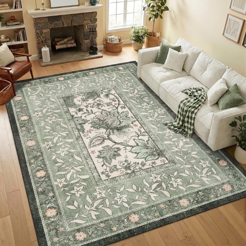 Home Lines Textiles - Retro plantenprint tapijt voor woonkamer Opvouwbaar