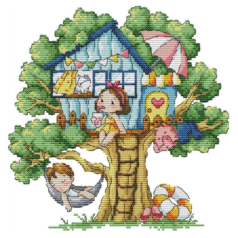 Cartoon Boomhut Serie Geprint  - Home Textiles Discount recensie en prijs
