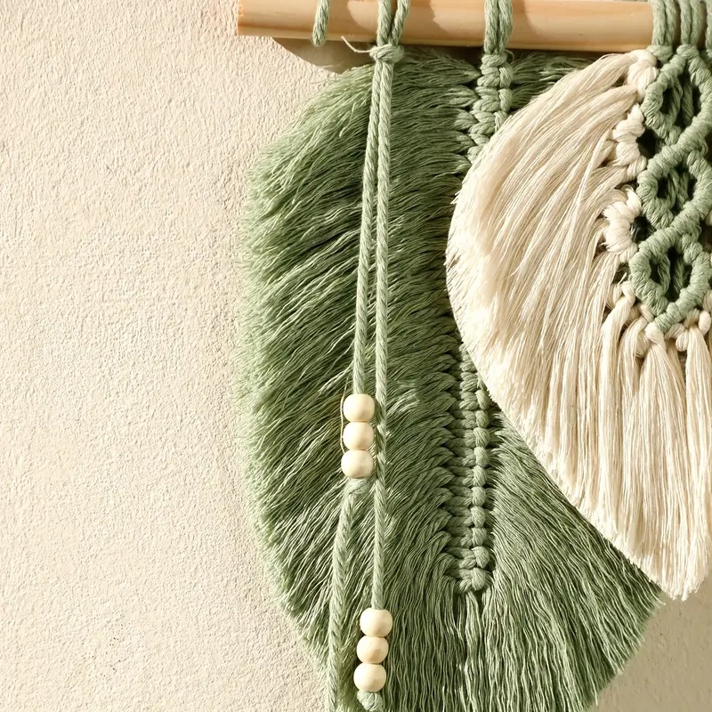 Handgemaakte macrame blad muur - Home Textiles Discount recensie en prijs