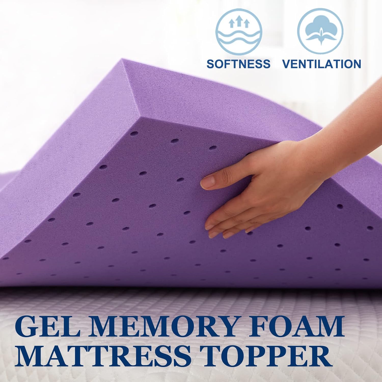 Gel Memory Foam Matras Topper, - Memory Foam Topper recensie en prijs