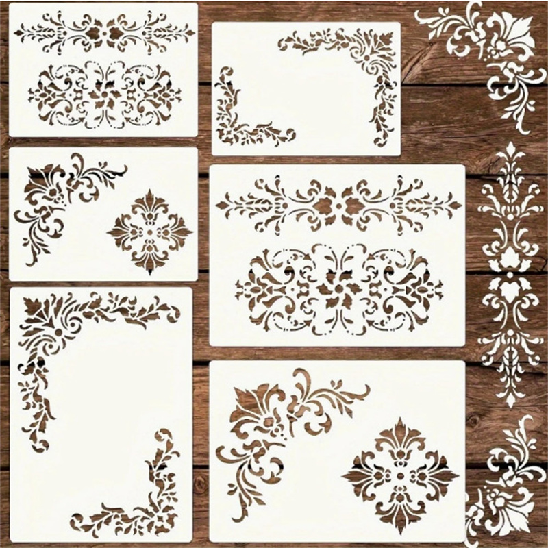 6 stuks bloemen hoekstencils v - Vintage Home Textiles recensie en prijs