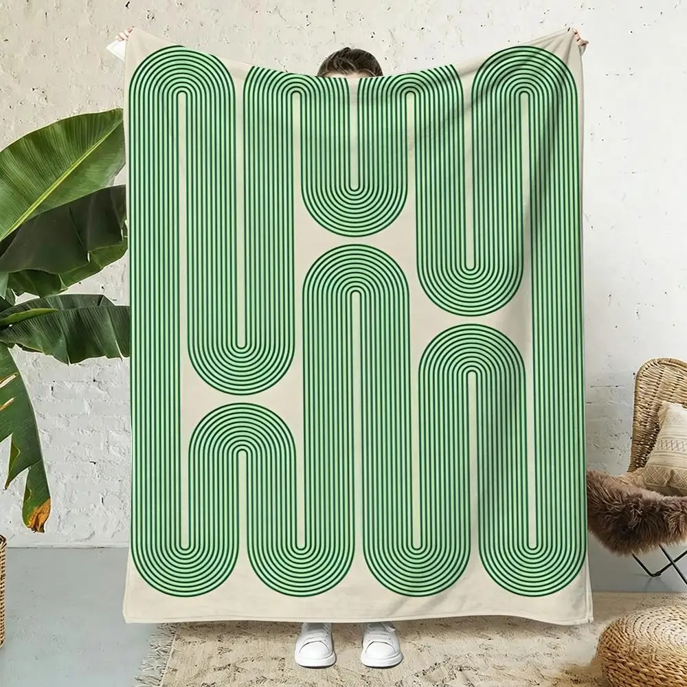 Groene abstracte lijnkunstdeke - Home Lines Textiles recensie en prijs