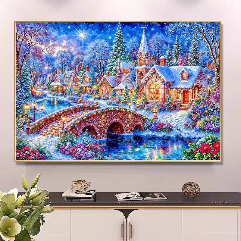 9ct 100x75cm Winter Kerk Bordu - Home Textiles Discount recensie en prijs